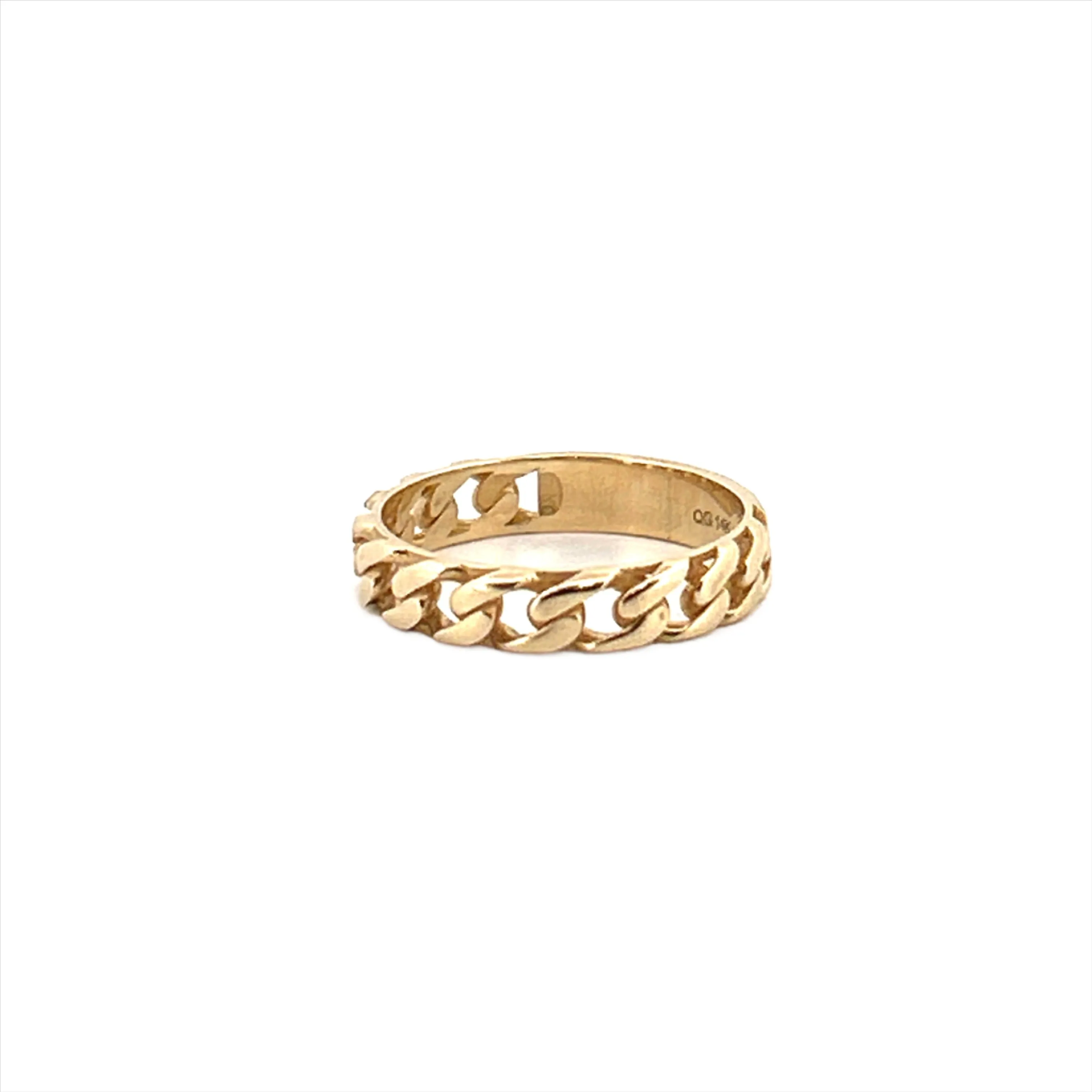 14K Gold Cuban Straight Fashion Band