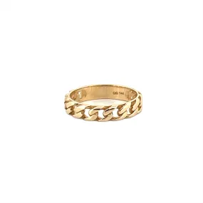 14K Gold Cuban Straight Fashion Band