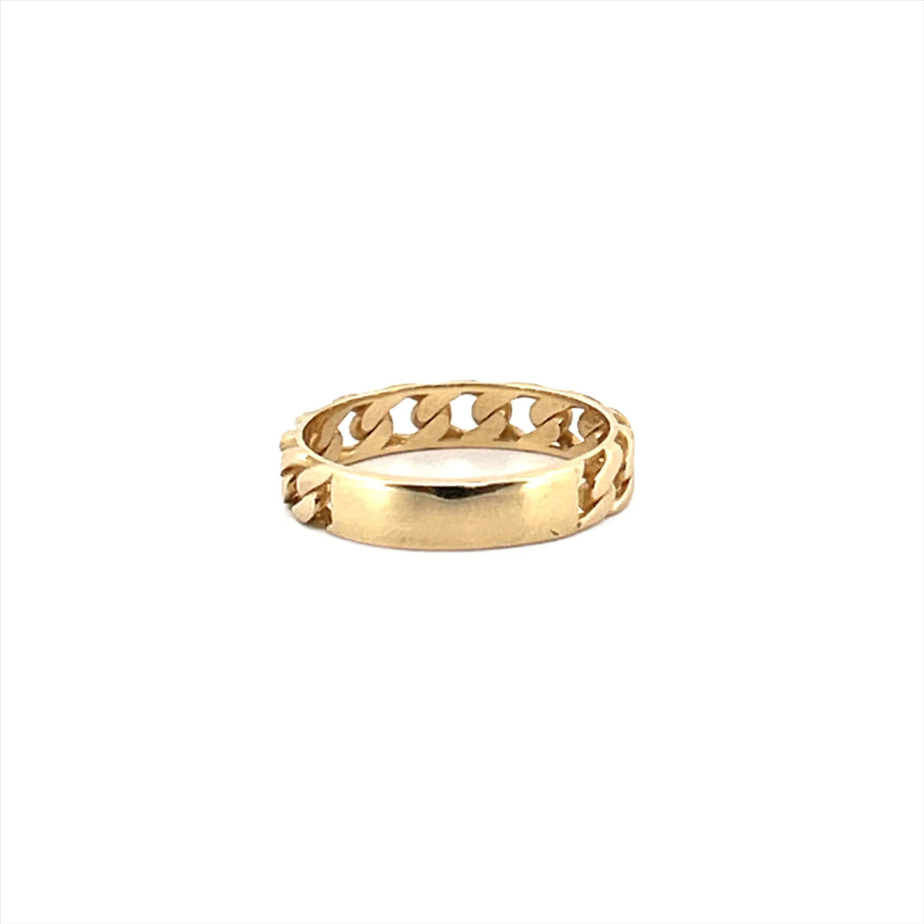 14K Gold Cuban Straight Fashion Band