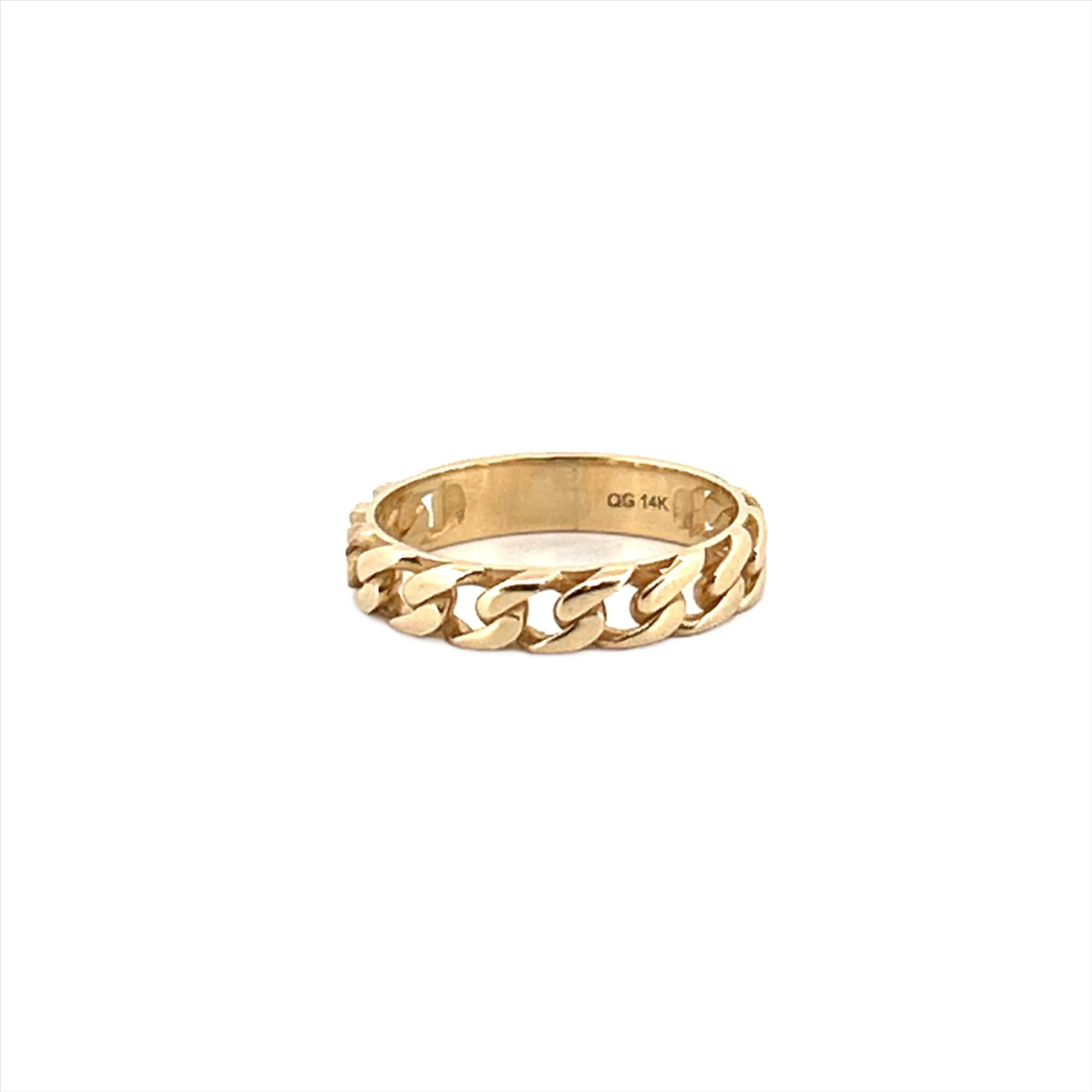 14K Gold Cuban Straight Fashion Band