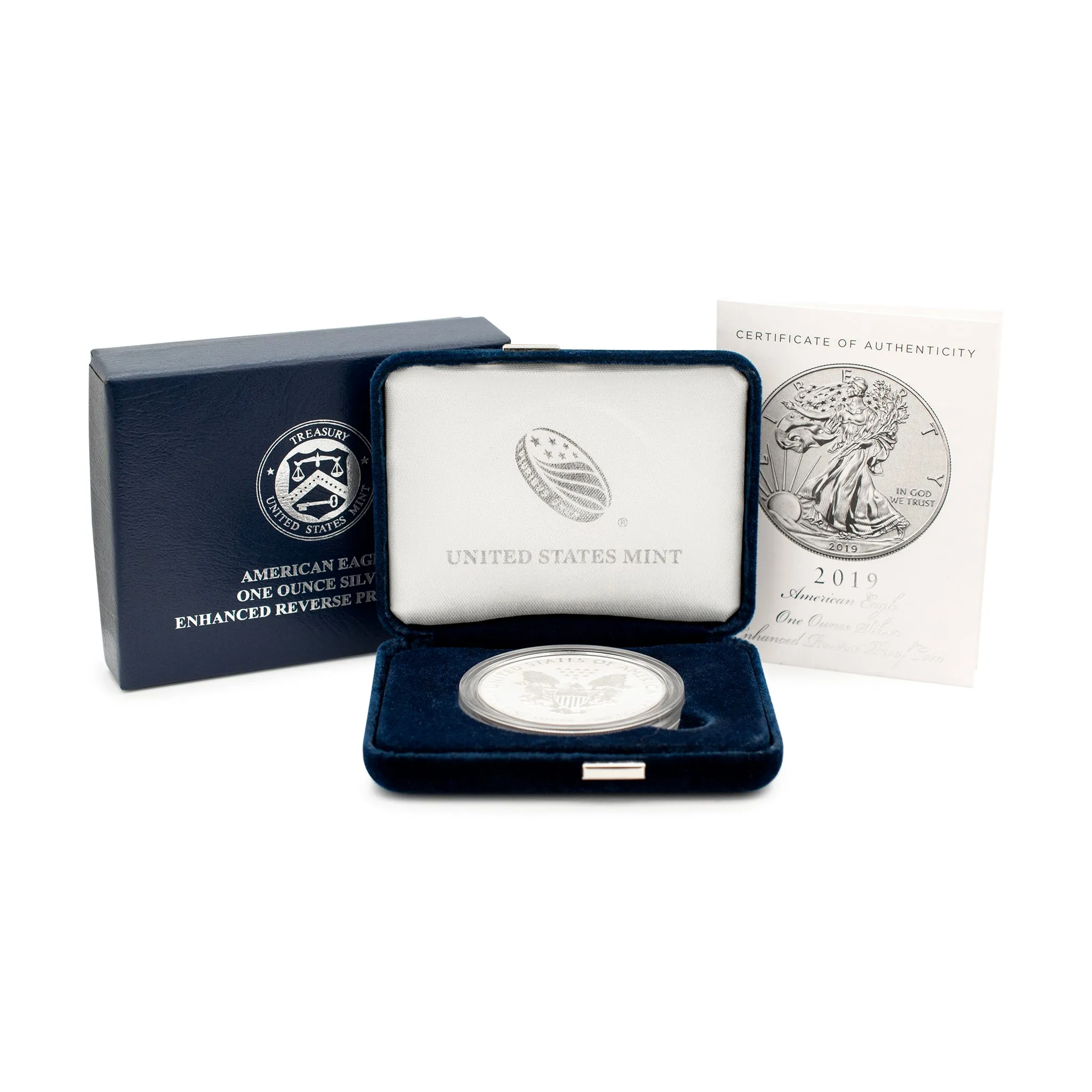 2019 -S - San Francisco American Eagle 1OZ Fine Silver One Dollar Liberty Enhanced Reverse Proof Coin