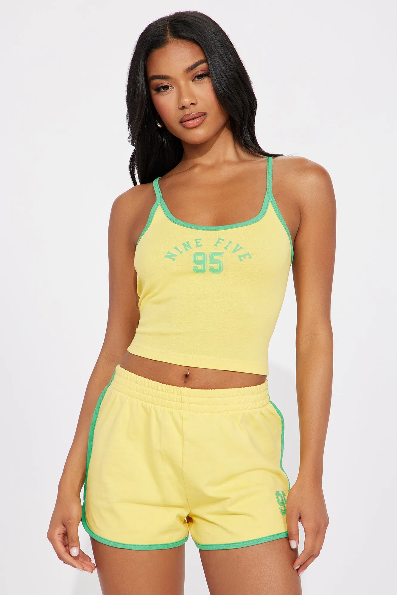 95 Forever Short Set - Yellow/combo