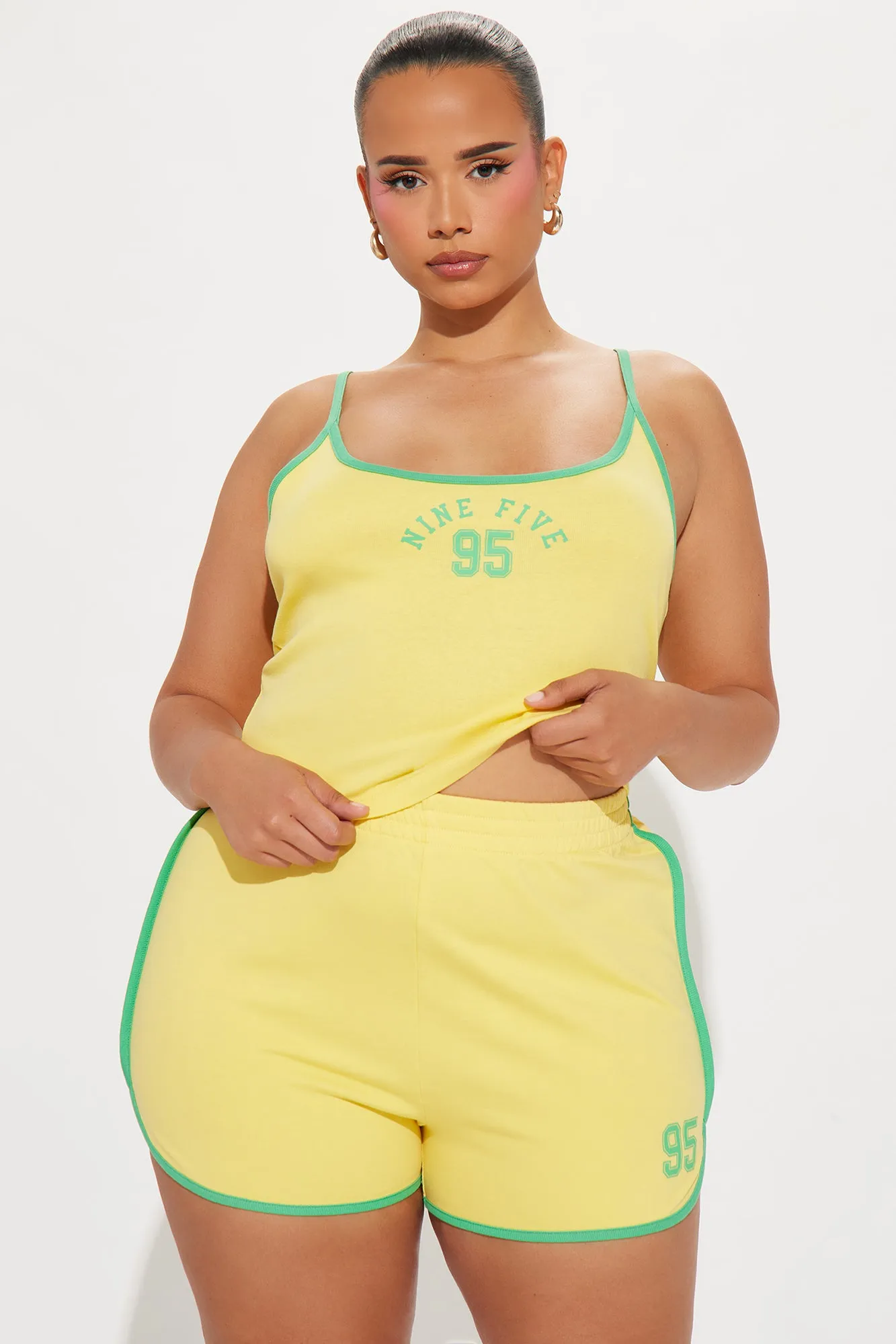 95 Forever Short Set - Yellow/combo