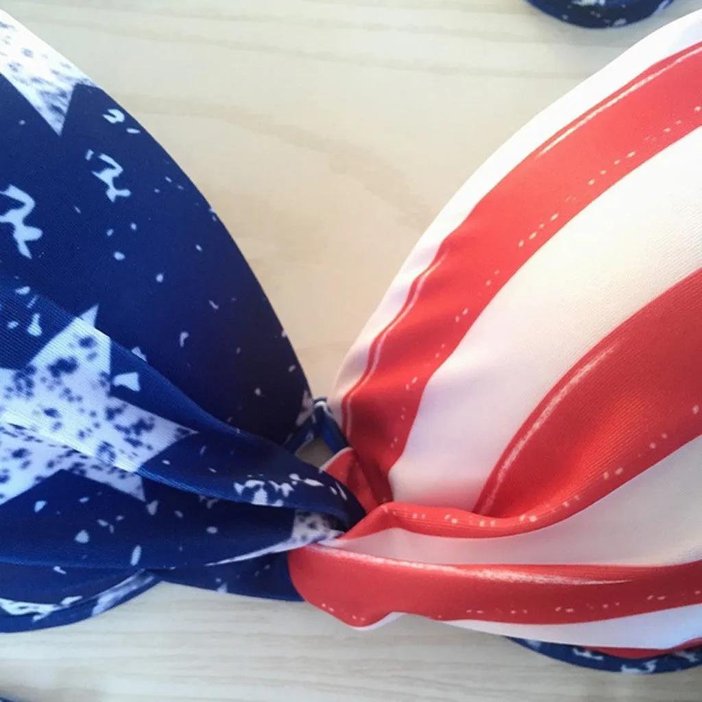 All American American Flag Fourth of July Zweiteiliger Bikini