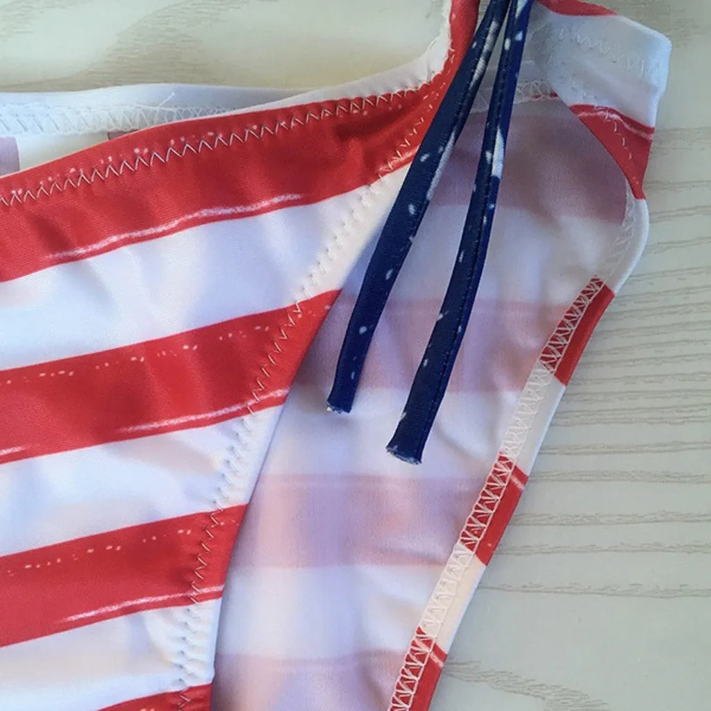 All American American Flag Fourth of July Zweiteiliger Bikini