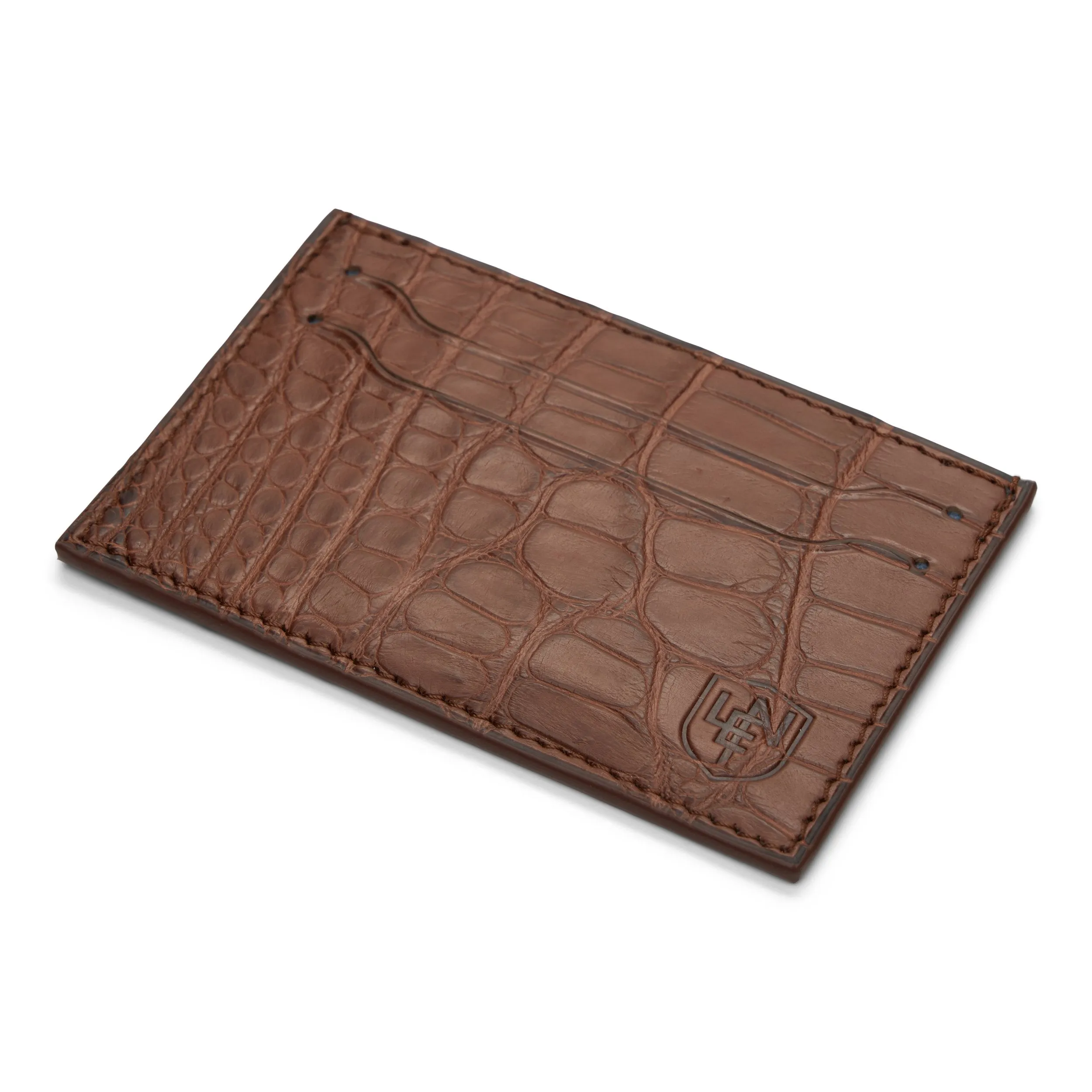 American Alligator Card Case | Tobacco