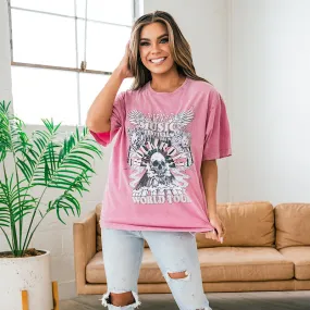 American Music Festival Pink Boyfriend Tee