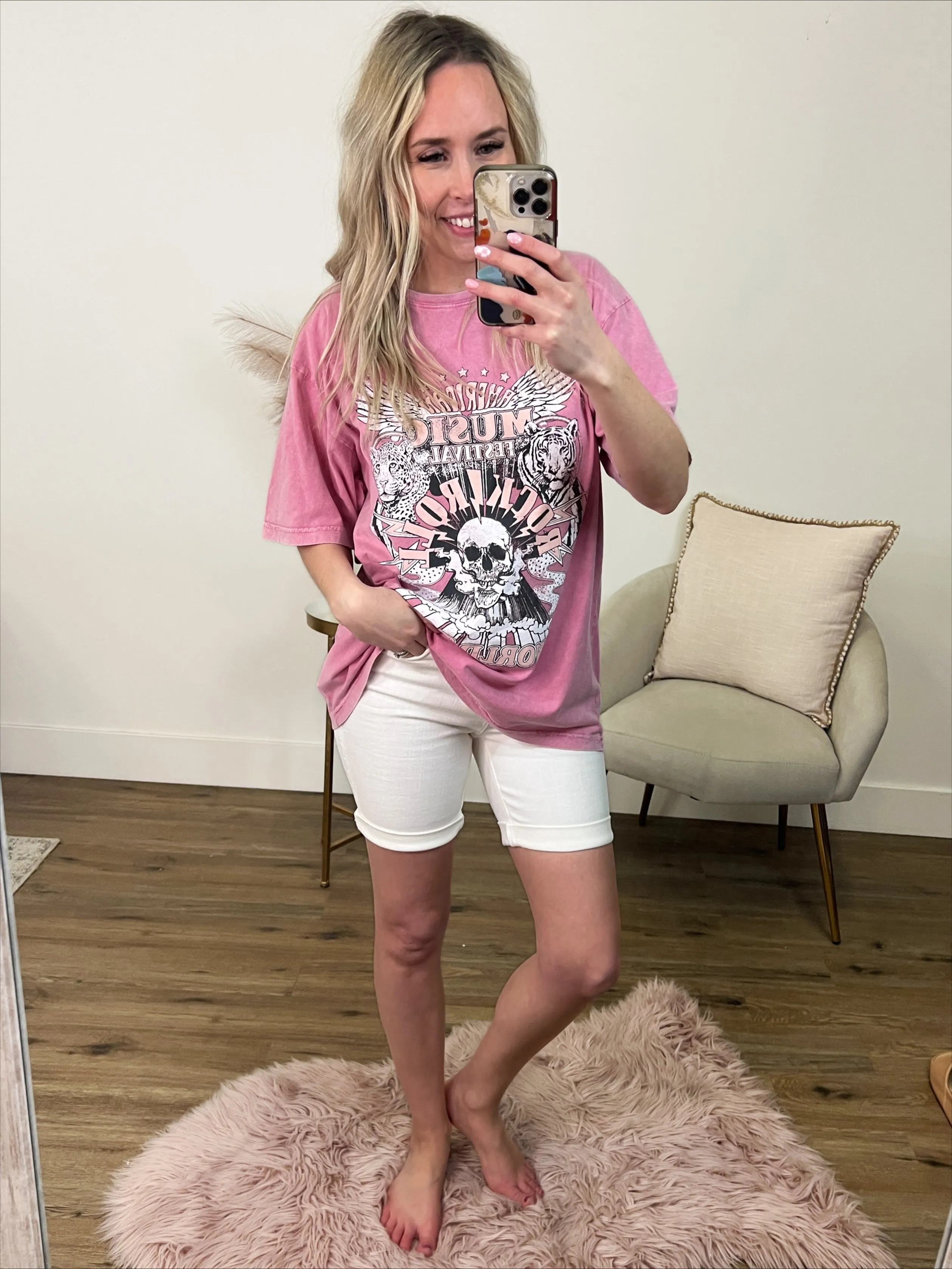 American Music Festival Pink Boyfriend Tee