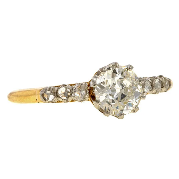 Antique Diamond Engagement Ring, Old European 0.84ct