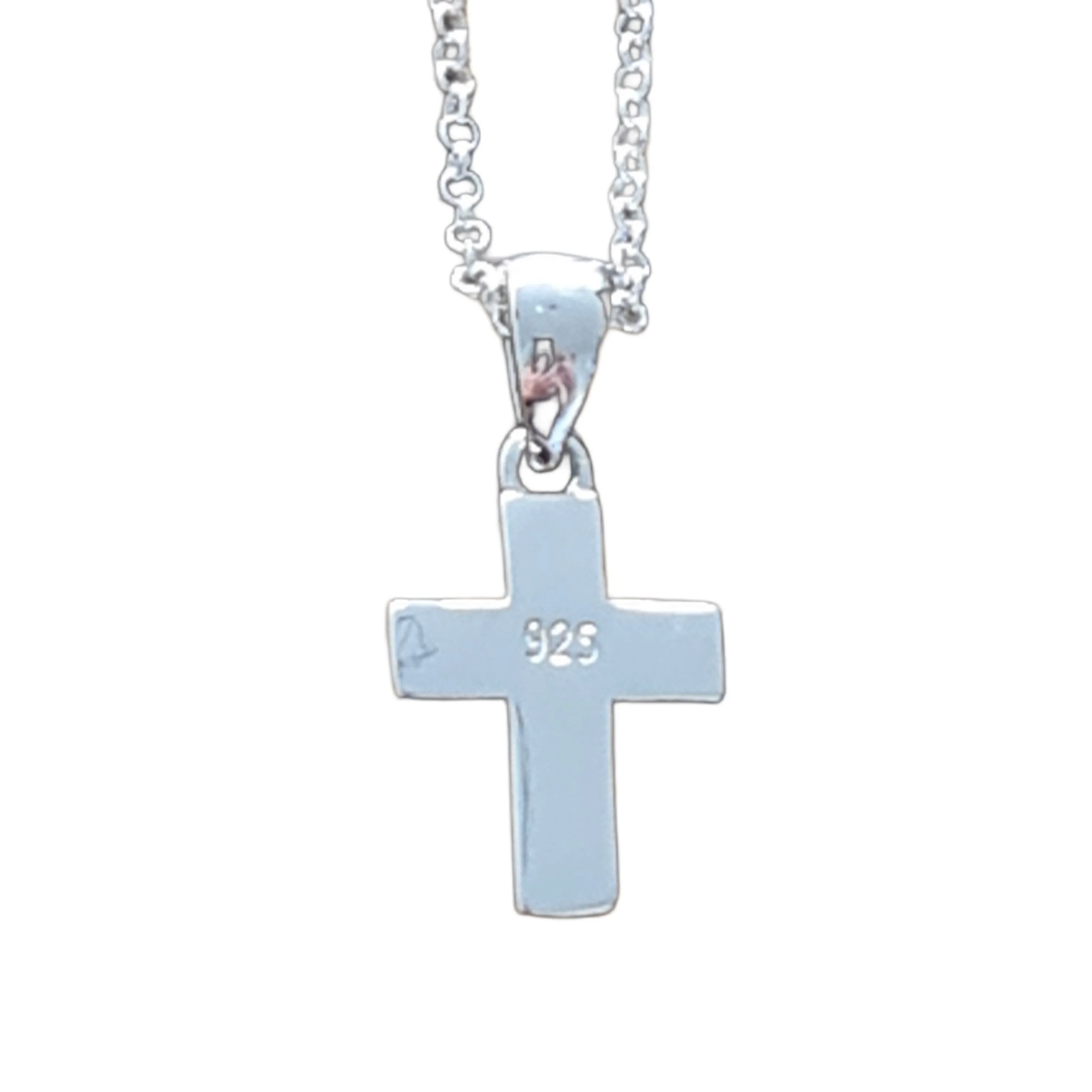 Ari Agean Sea Blue Opal look Cross Necklace