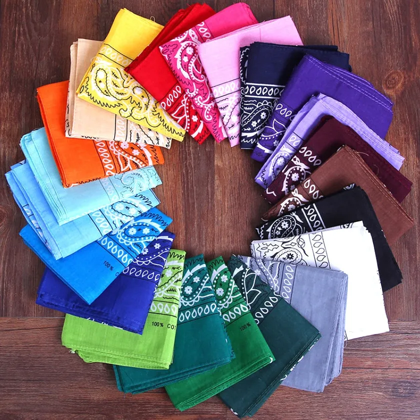 Bandana 20 Different Colors You Choose Boho Festival Scarf Cowgirl Neckerchief Choker Hair Tie Bracelet Cotton 21 x 21