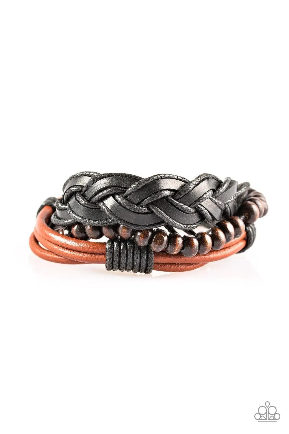 Beachside Resort Brown Leather Urban Bracelet - Paparazzi Accessories