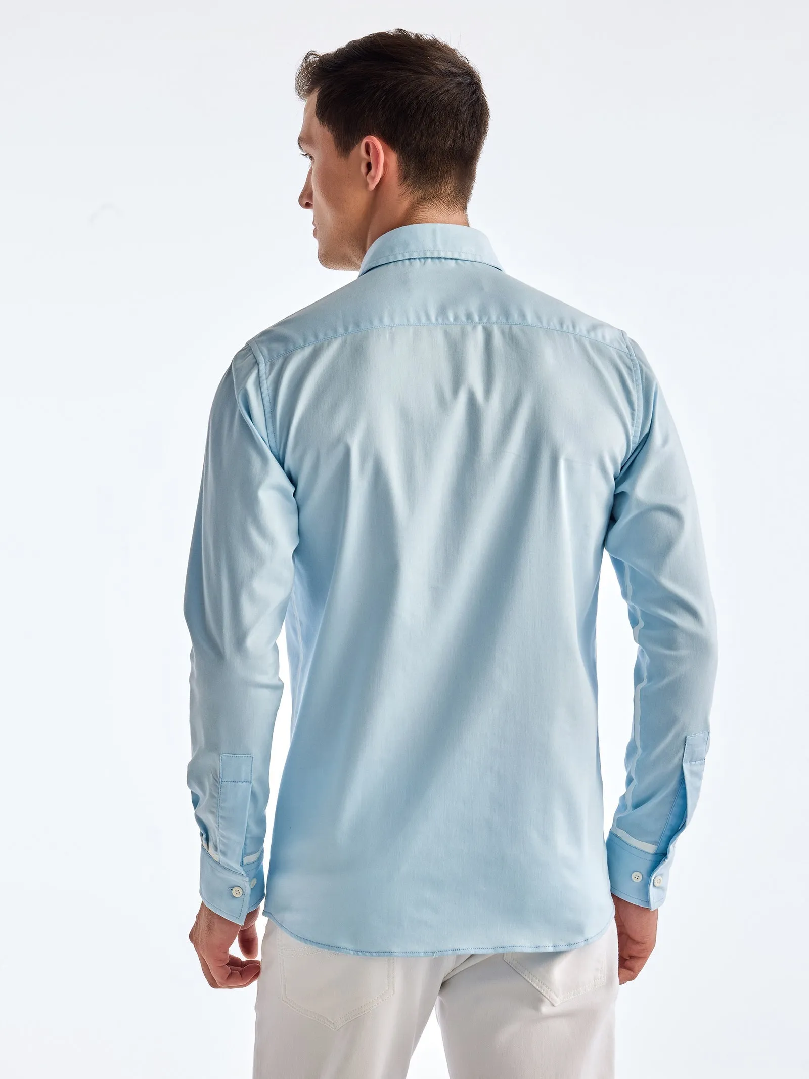 Blue Solid Urban Shirt