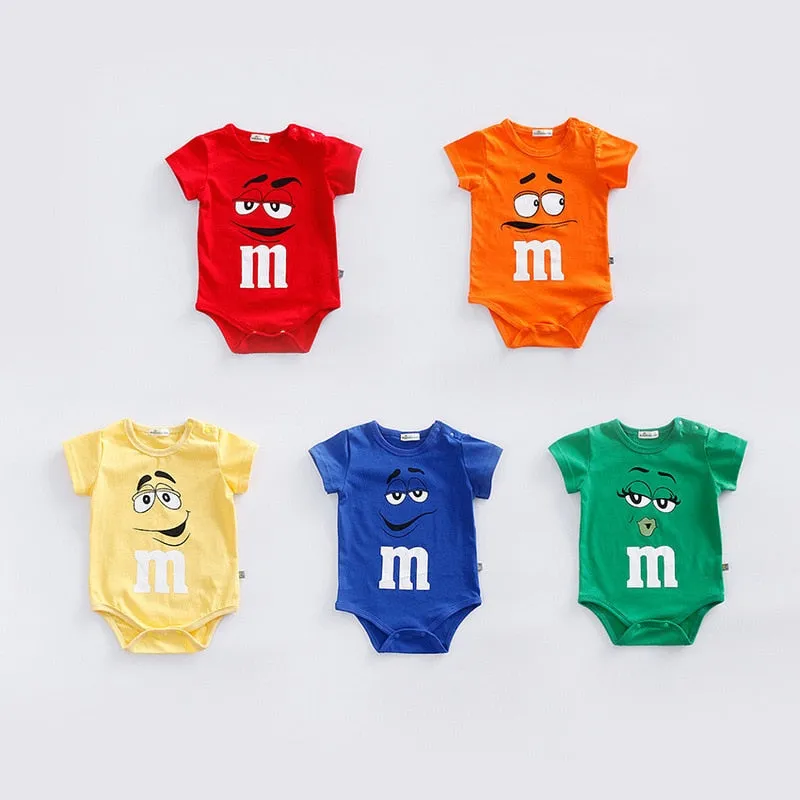 Unisex M&M Themed Onesie Rompers for Children