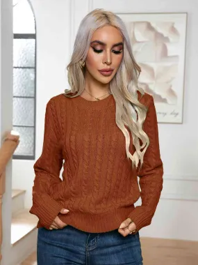 Centering On Cable-Knit Sweater