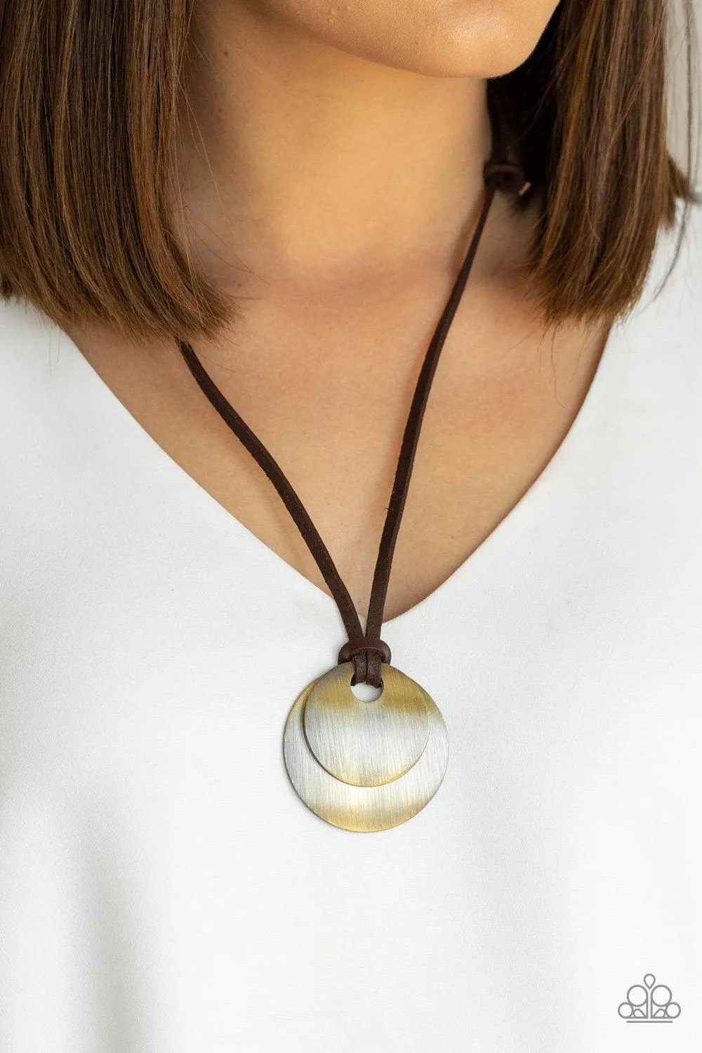 Clean Slate Brass Urban Unisex Necklace - Paparazzi Accessories