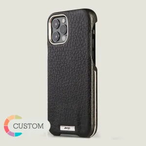 Customizable Silver Grip iPhone 12 & 12 Pro Leather Case