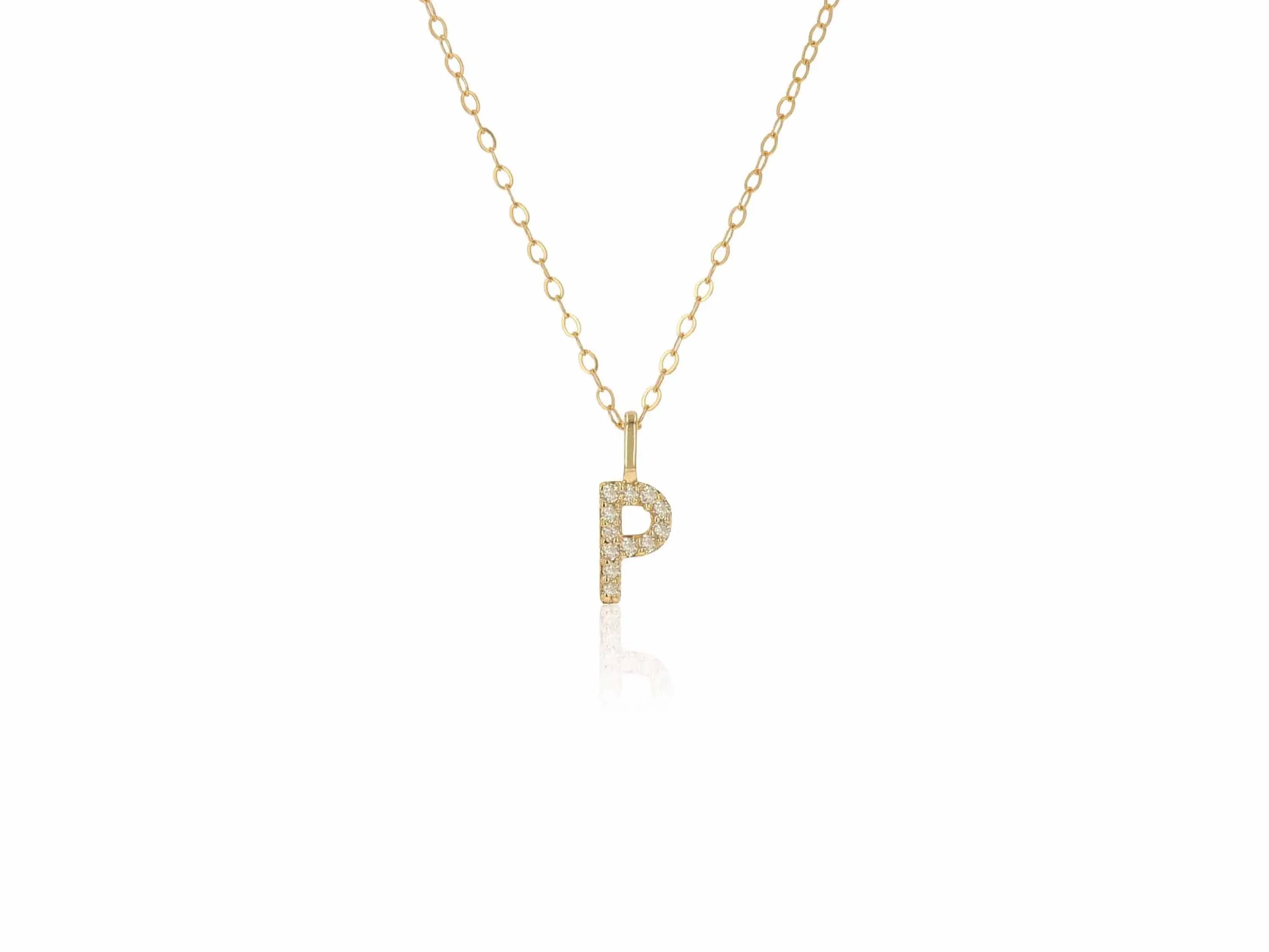 Diamond Letter Charm on Chain