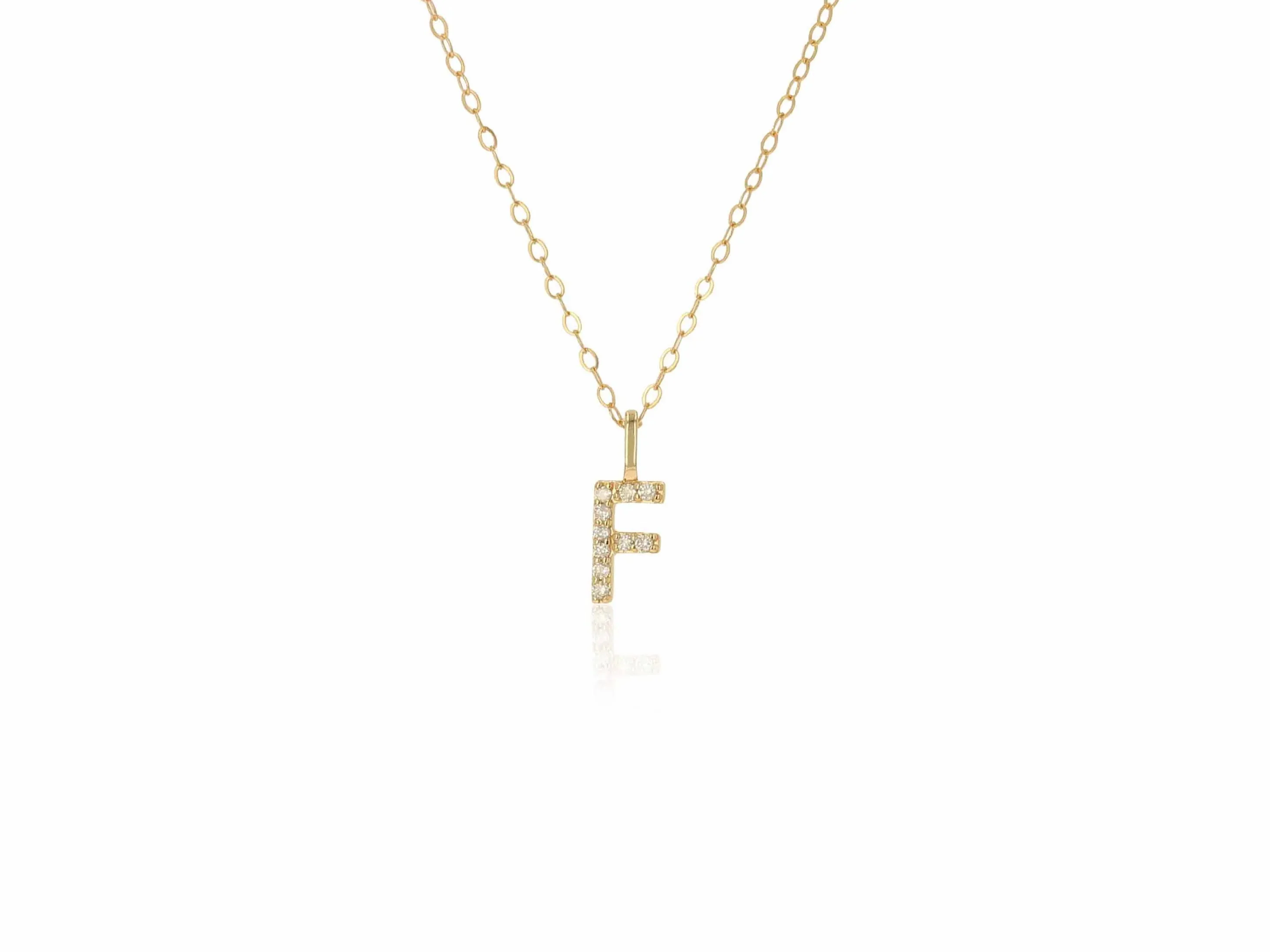 Diamond Letter Charm on Chain