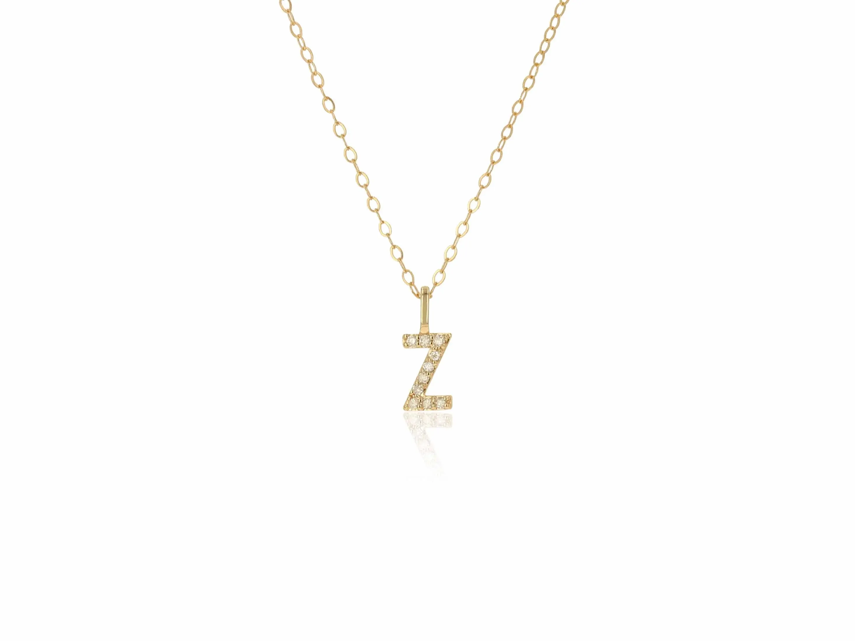 Diamond Letter Charm on Chain