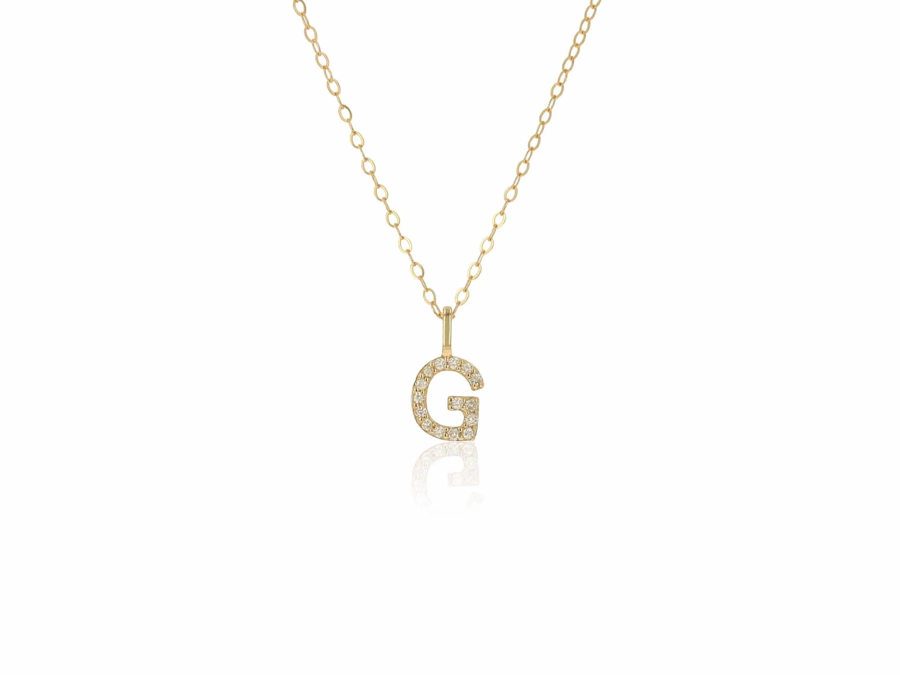 Diamond Letter Charm on Chain