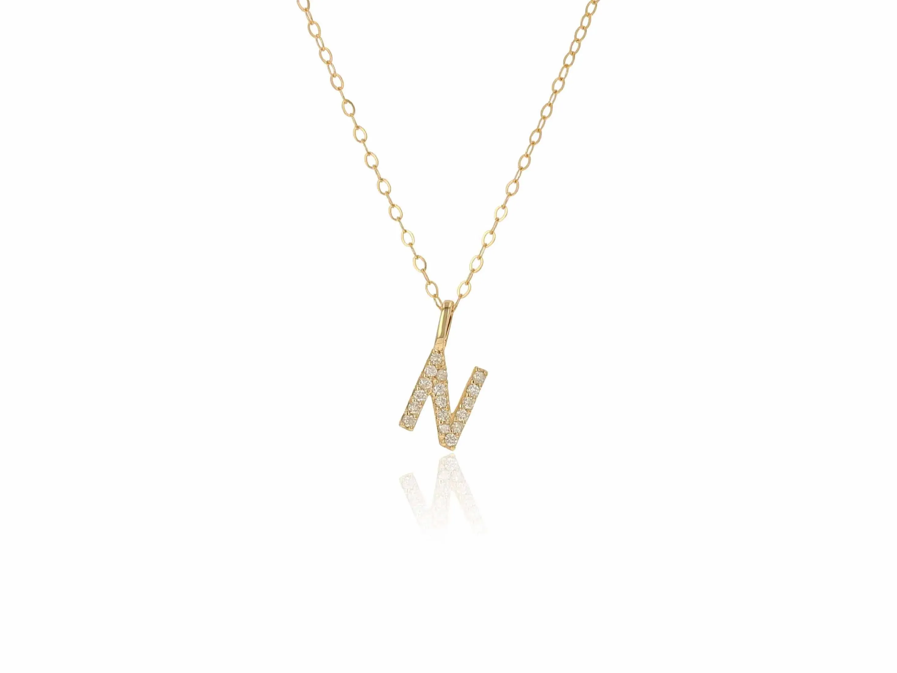 Diamond Letter Charm on Chain