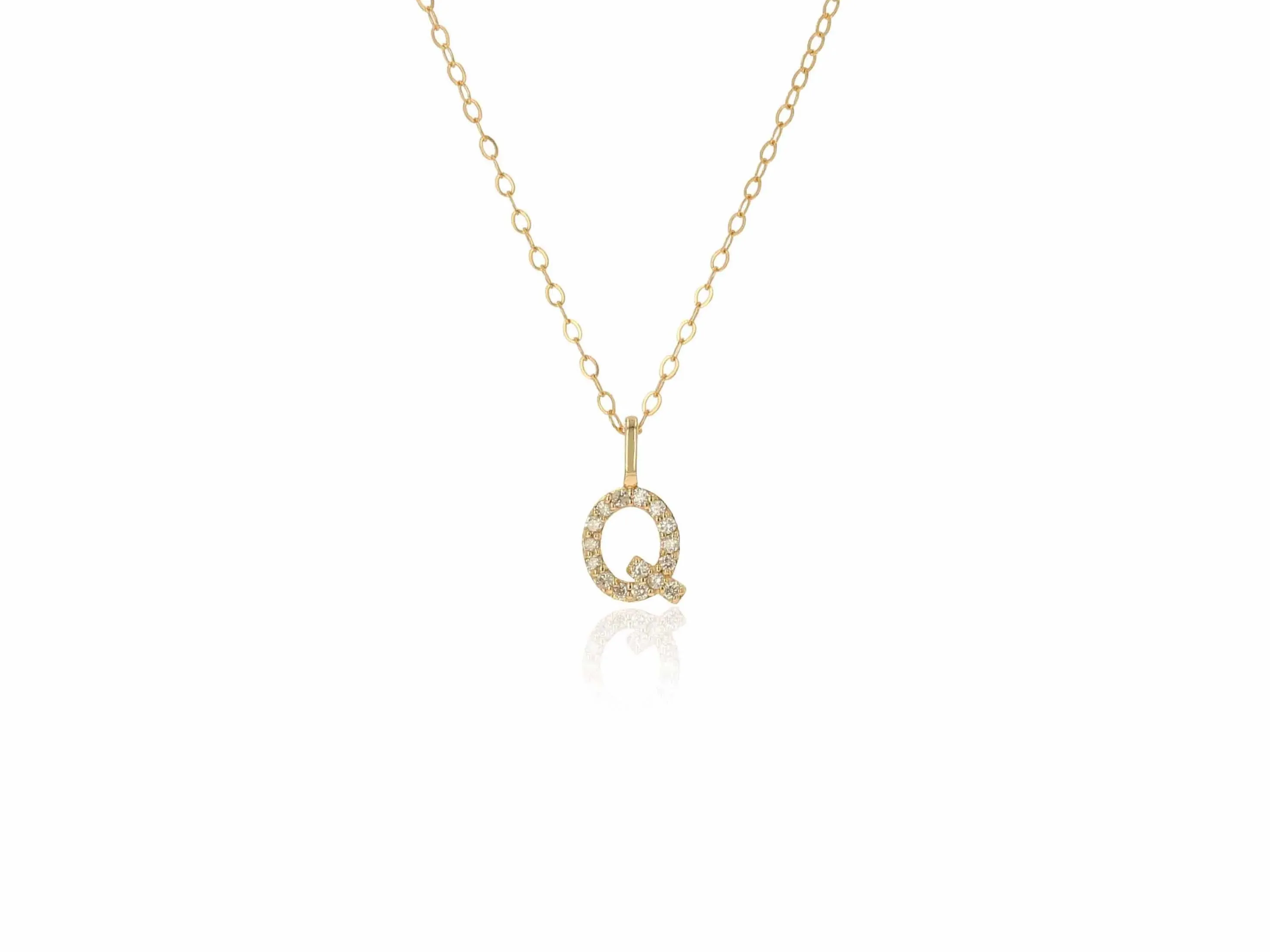 Diamond Letter Charm on Chain