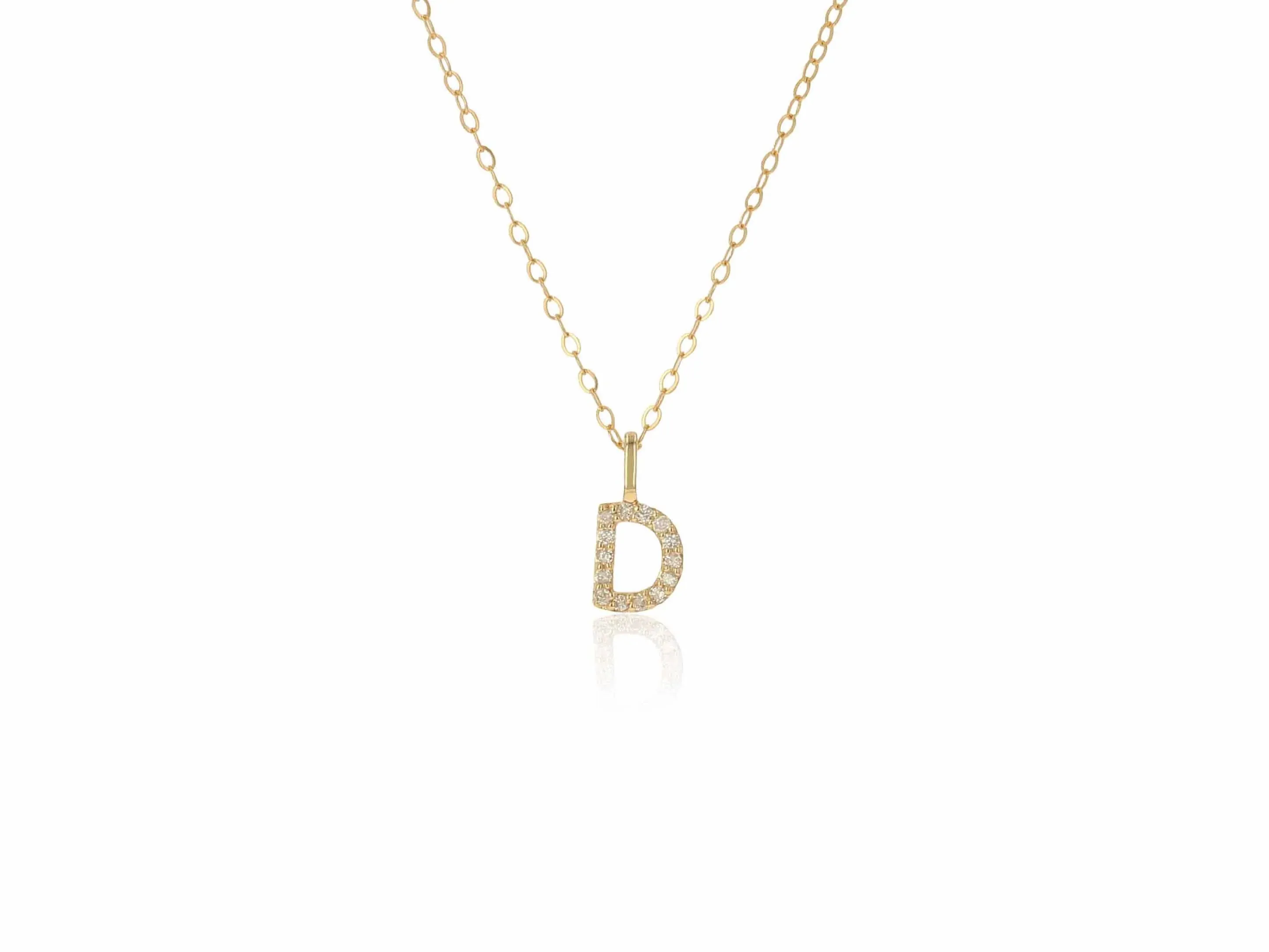 Diamond Letter Charm on Chain