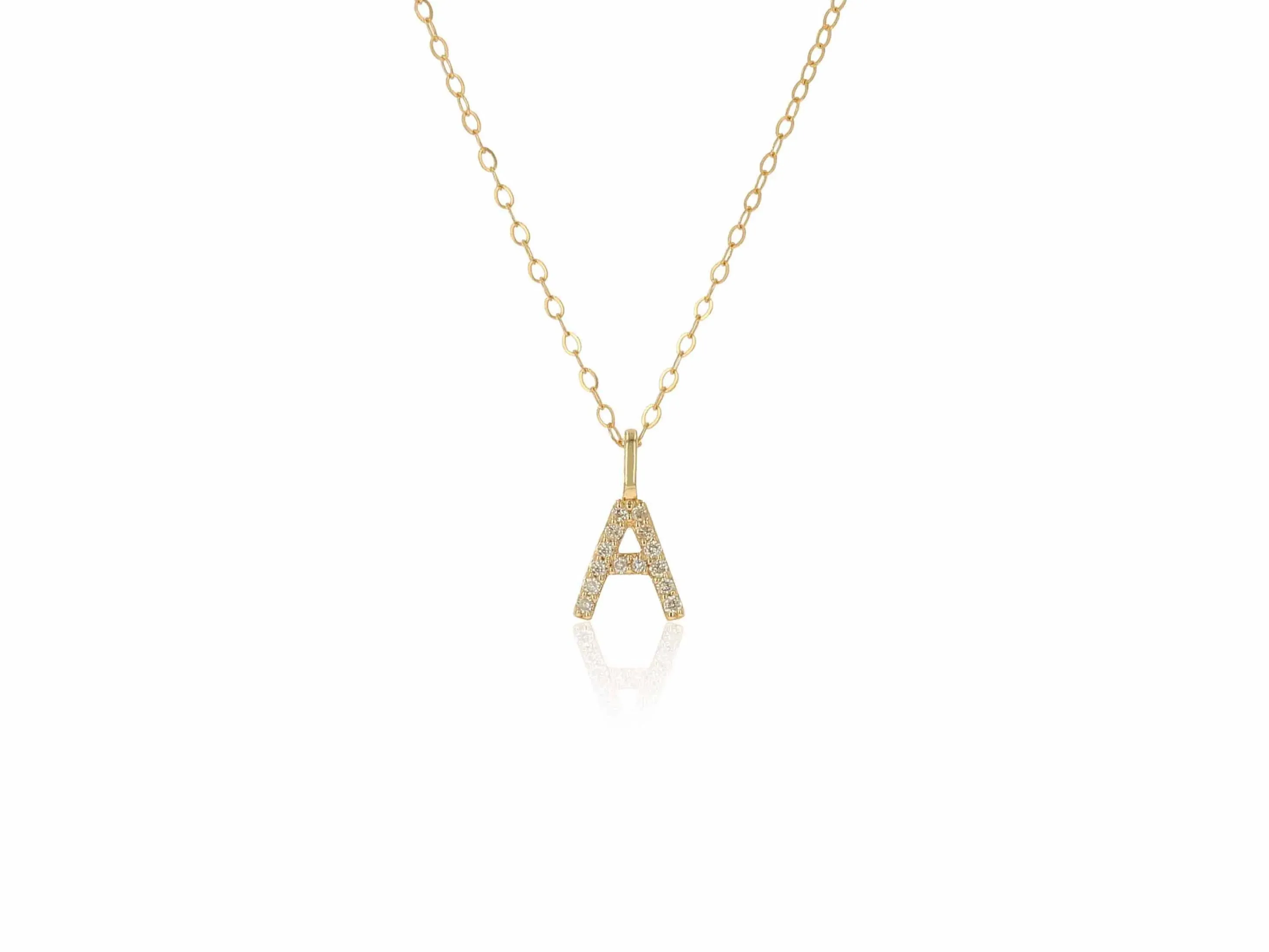 Diamond Letter Charm on Chain