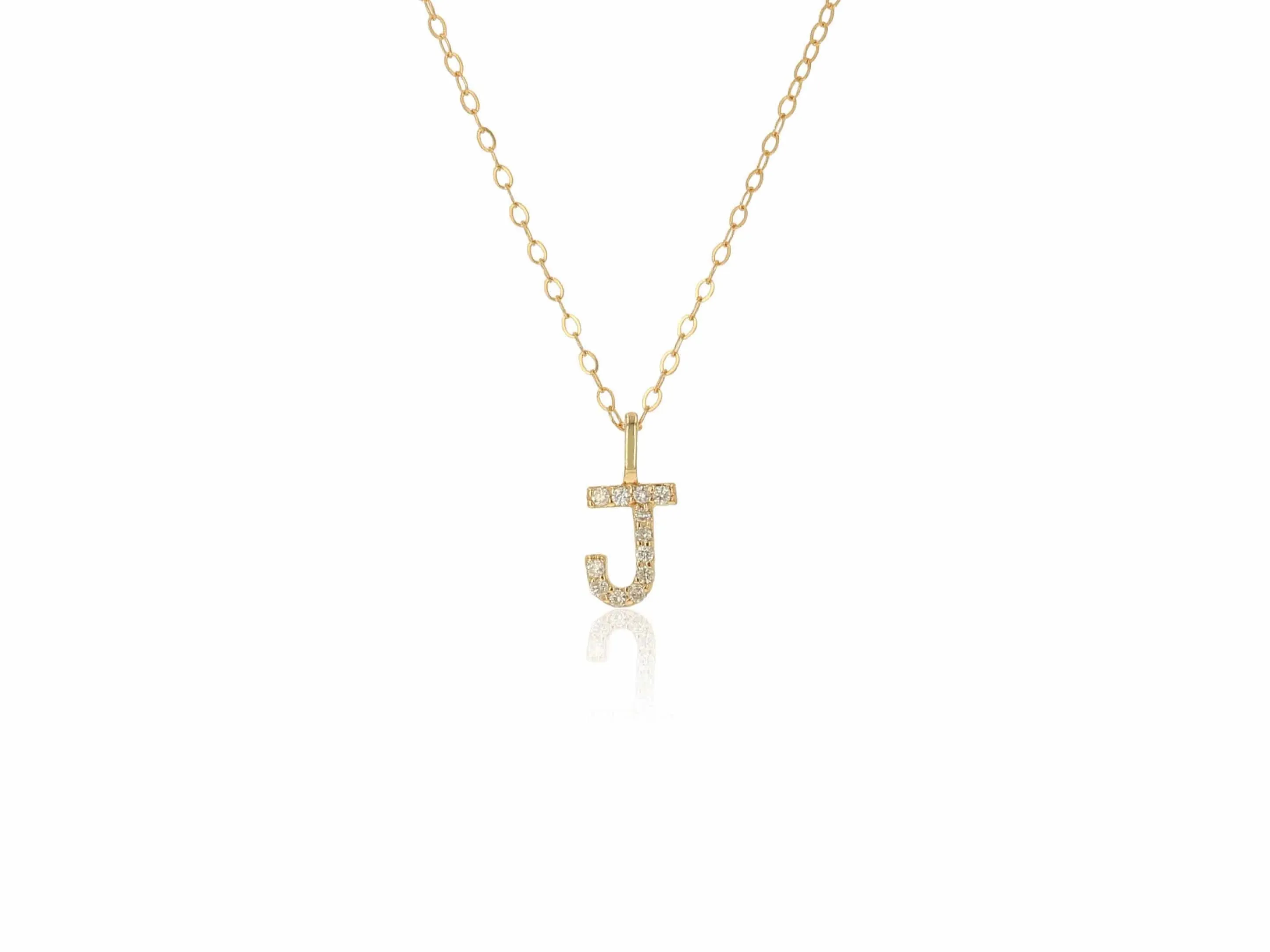 Diamond Letter Charm on Chain