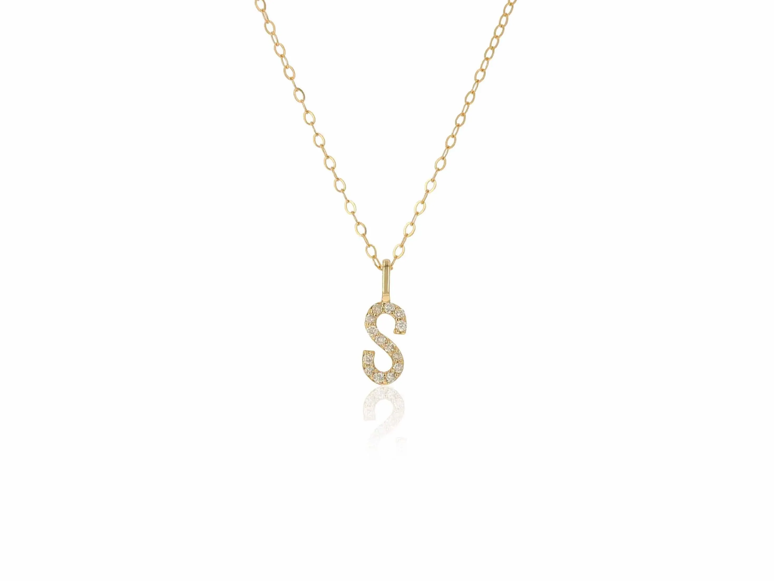 Diamond Letter Charm on Chain