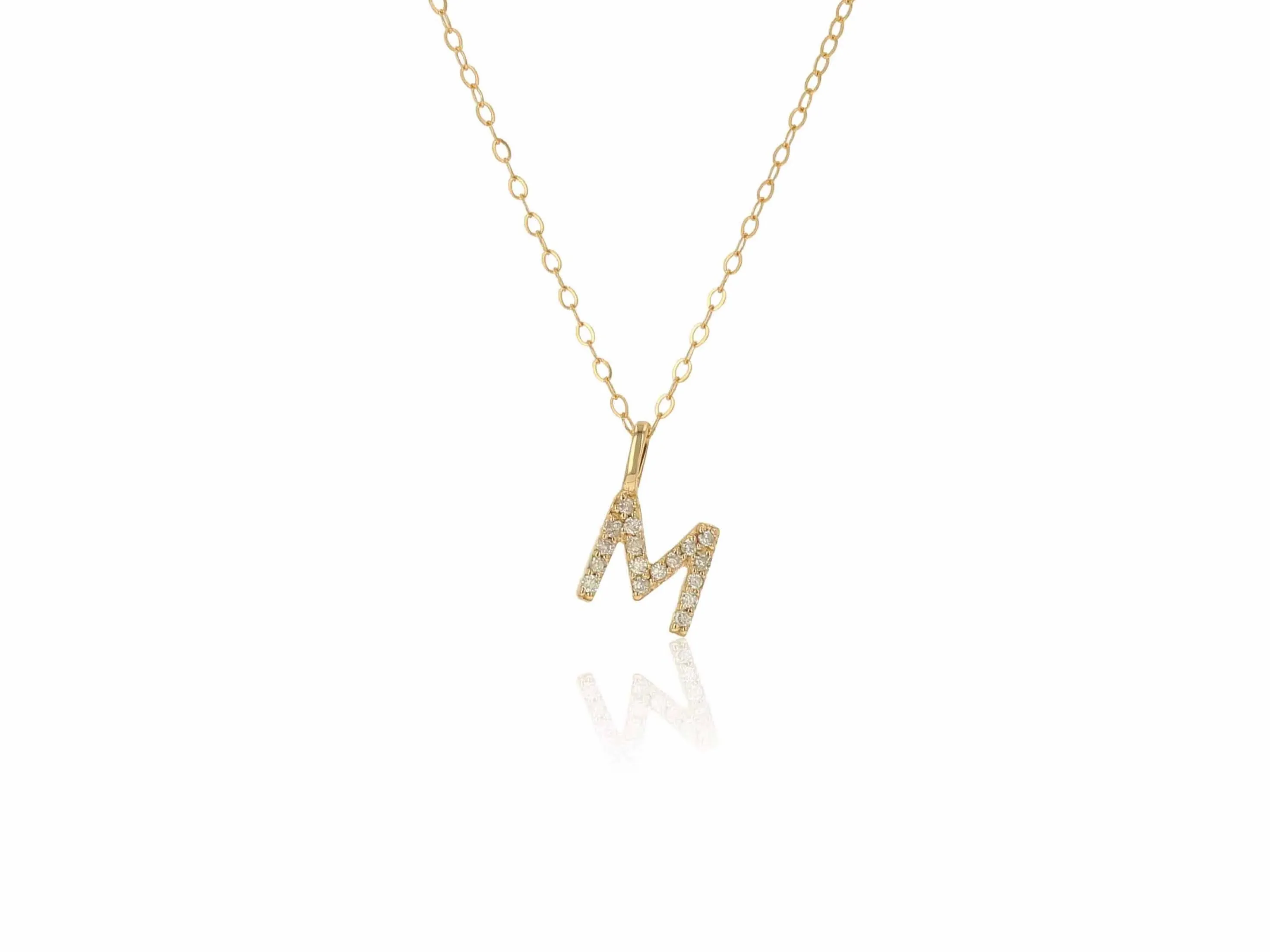 Diamond Letter Charm on Chain