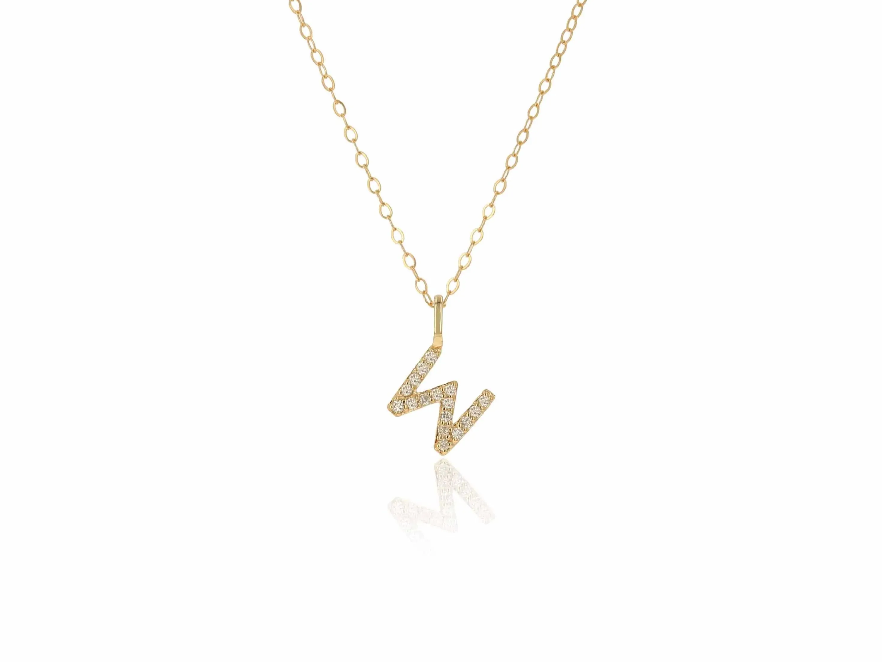 Diamond Letter Charm on Chain