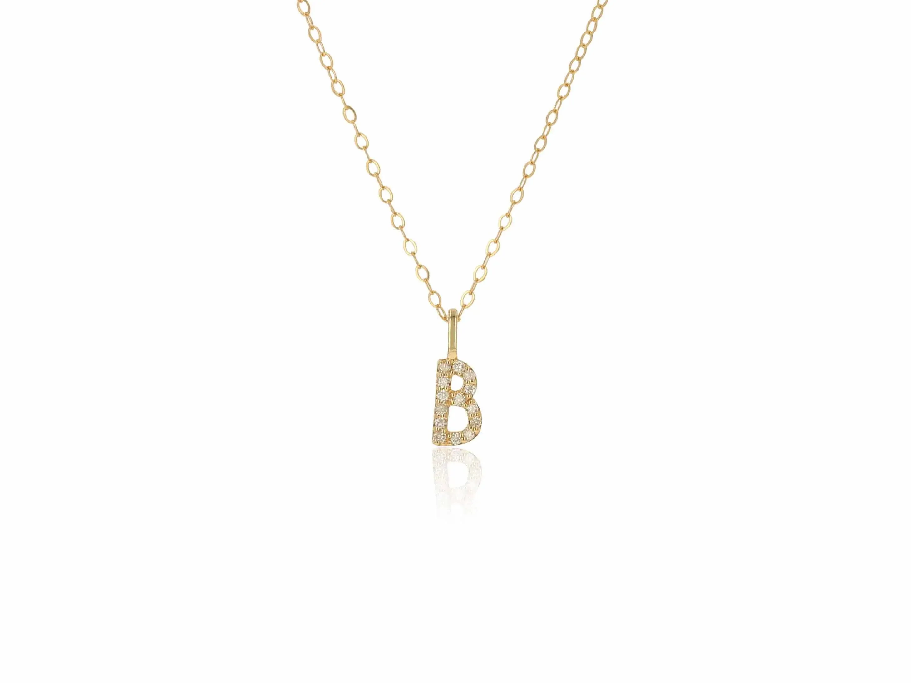 Diamond Letter Charm on Chain