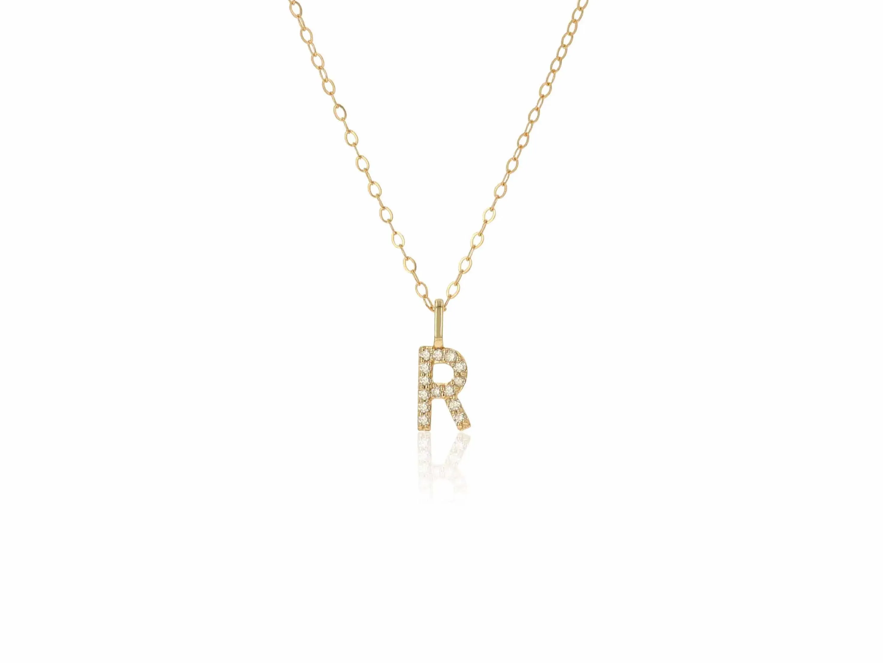 Diamond Letter Charm on Chain