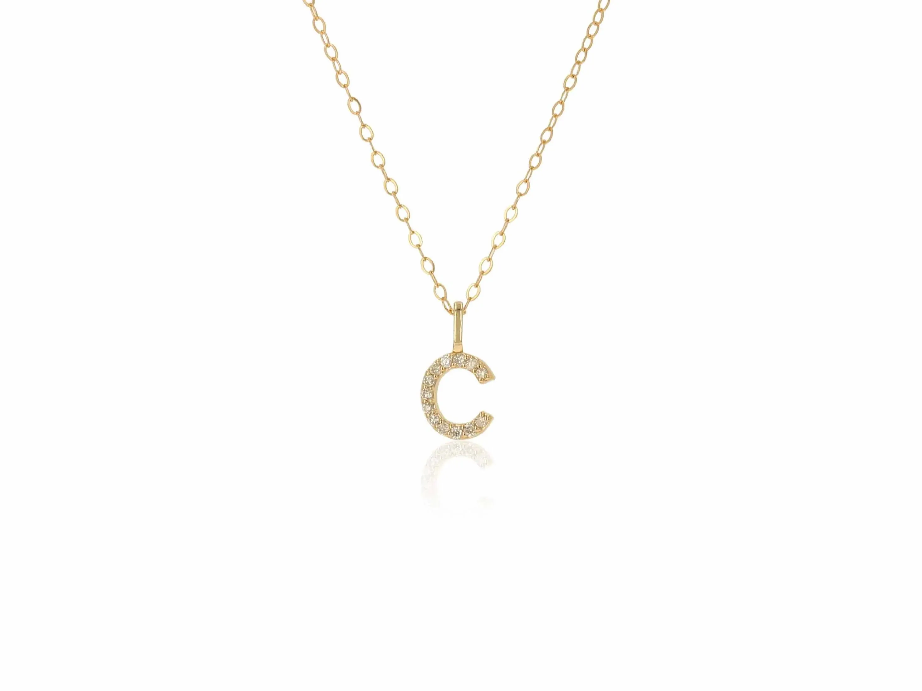 Diamond Letter Charm on Chain