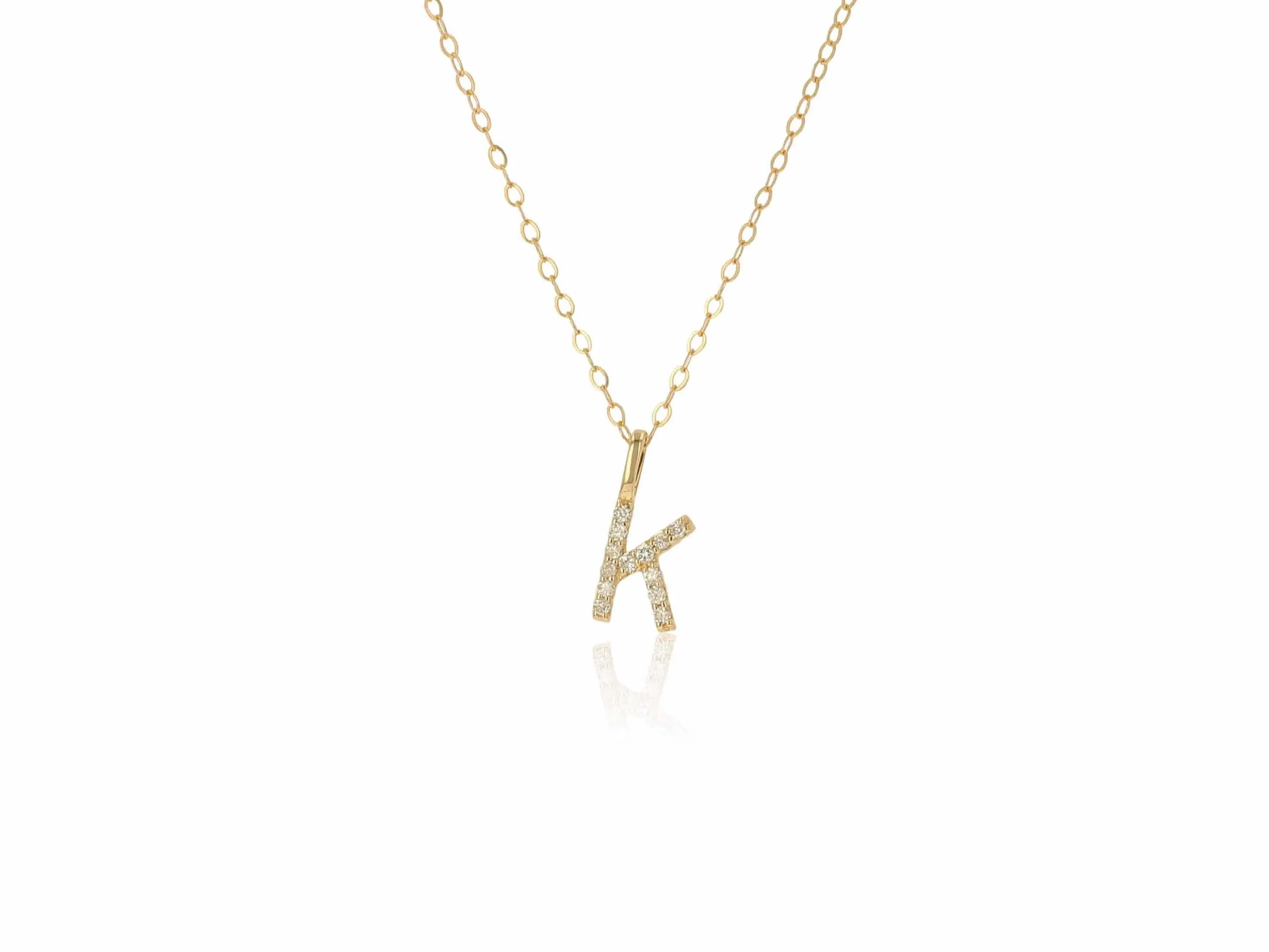 Diamond Letter Charm on Chain