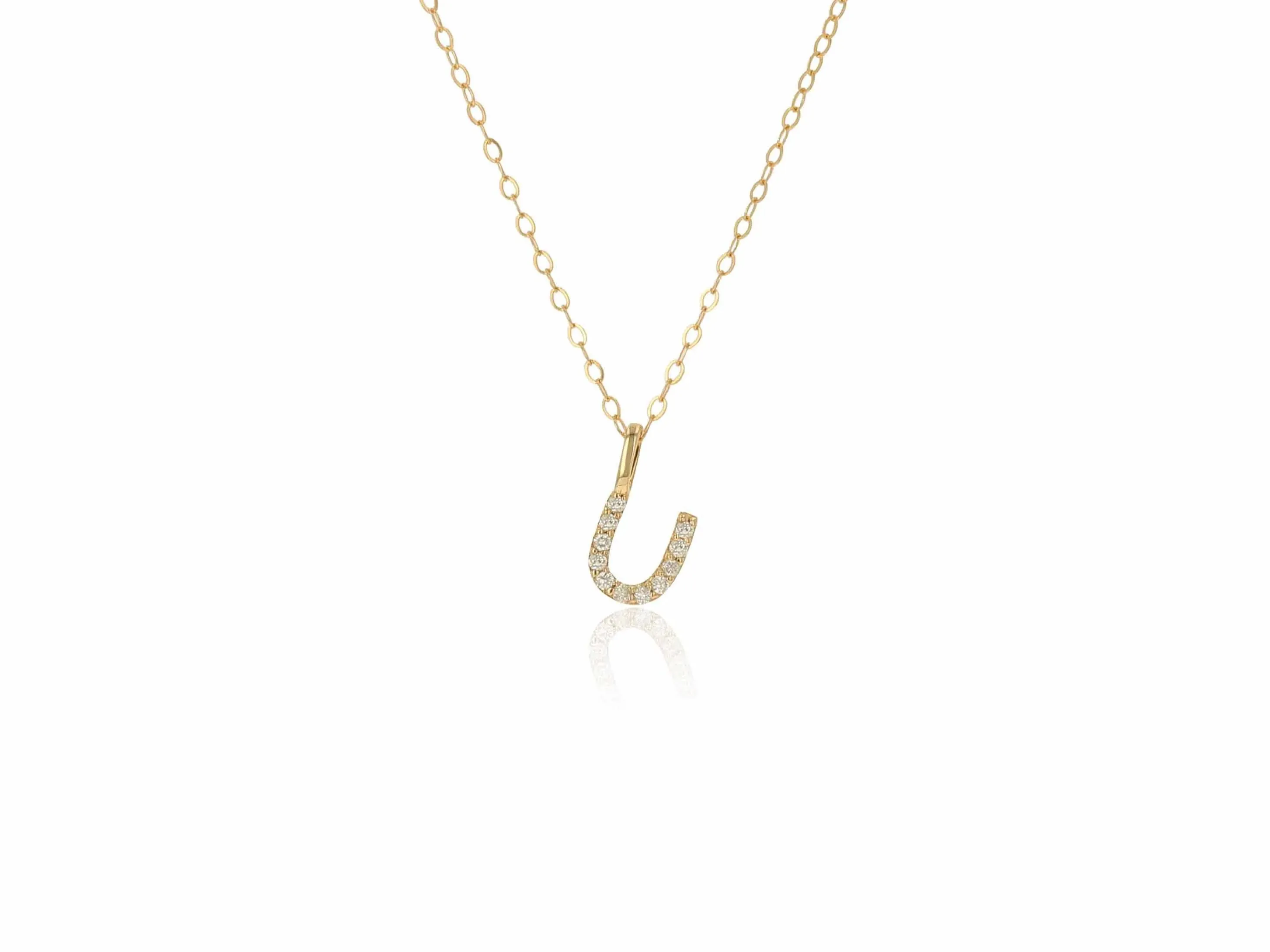 Diamond Letter Charm on Chain