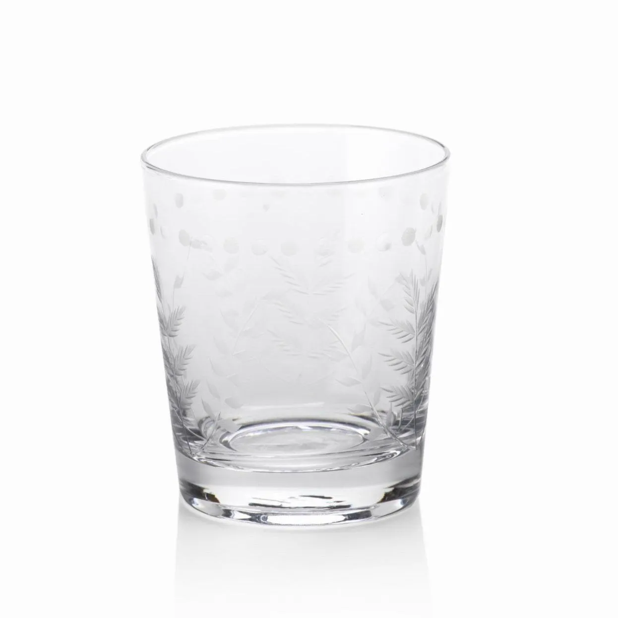 Etched Double Old Fashioned Glass