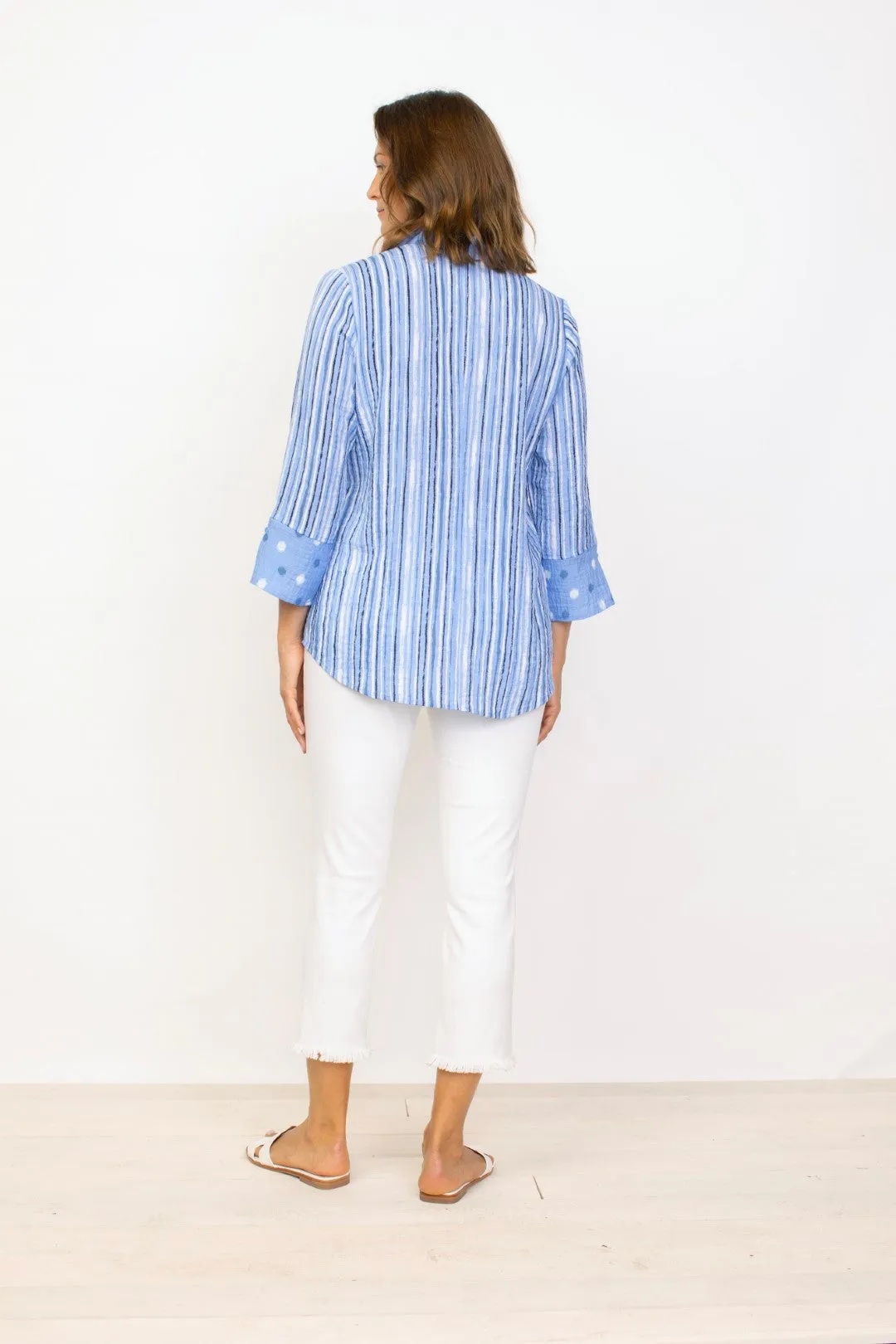 Express Travel Stripes & Dots Swing Shirt