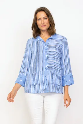 Express Travel Stripes & Dots Swing Shirt