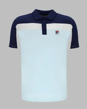 FILA KAISER Vintage Wash Polo Blue Grass/Navy/Egret