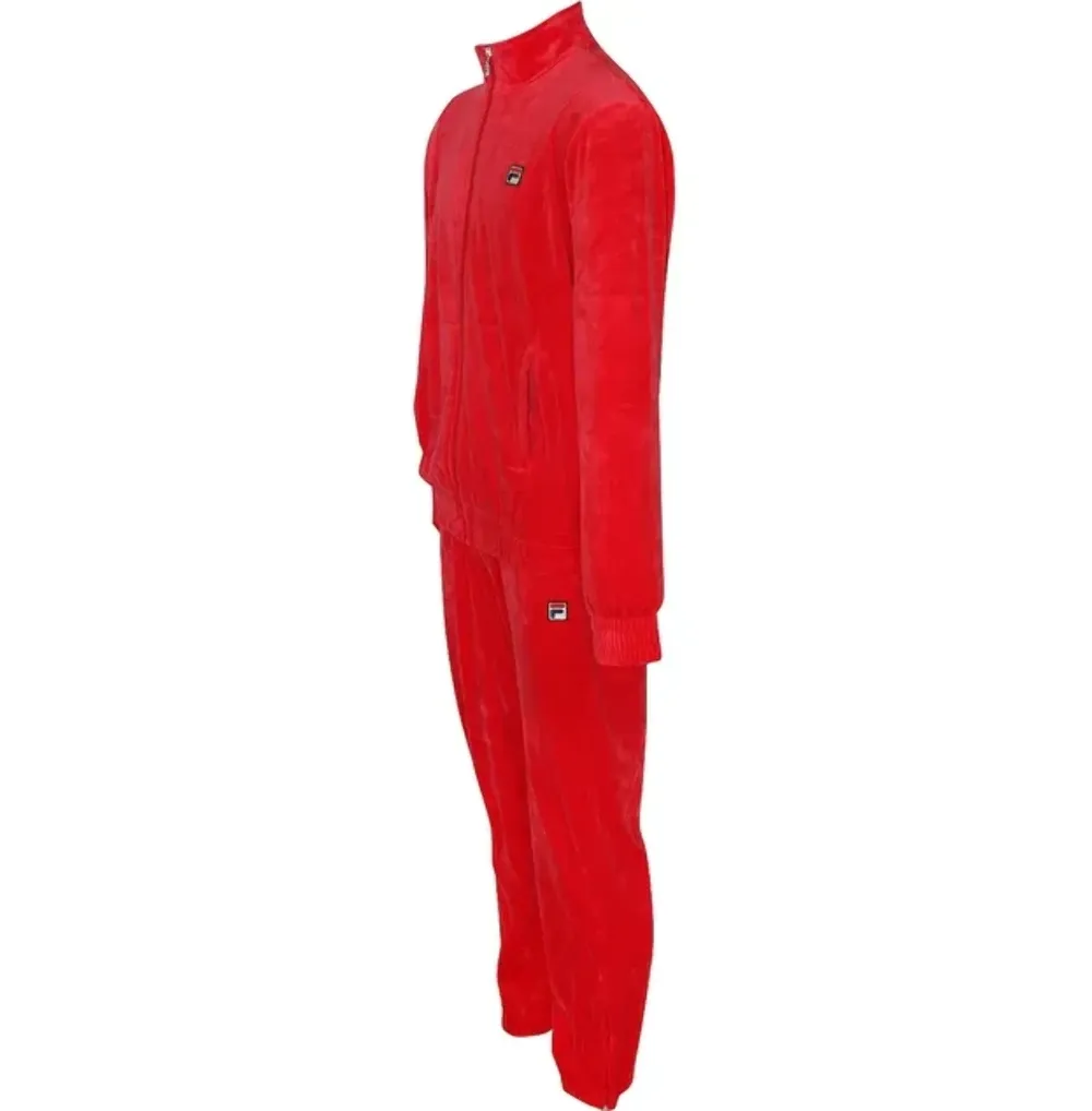 Fila LM191831-622/LM191832-622 Red Velour Tracksuit