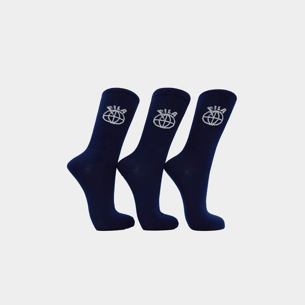 Fila Unisex 3pk Porter Tube Sock Blue _ 181133 _ Blue