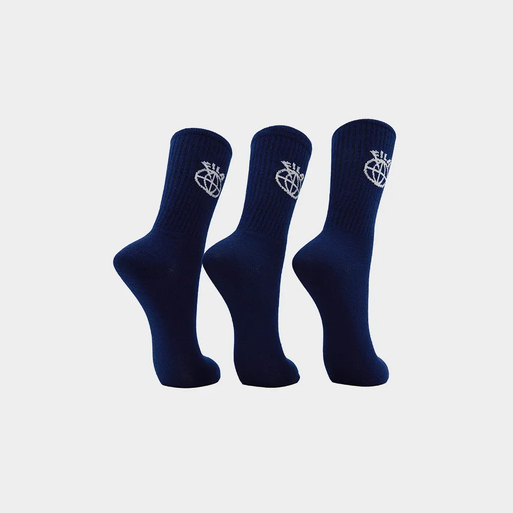 Fila Unisex 3pk Porter Tube Sock Blue _ 181133 _ Blue