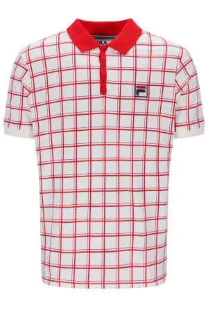 Fila Vintage Men's Bobby Check Polo Shirt Gardenia Cream