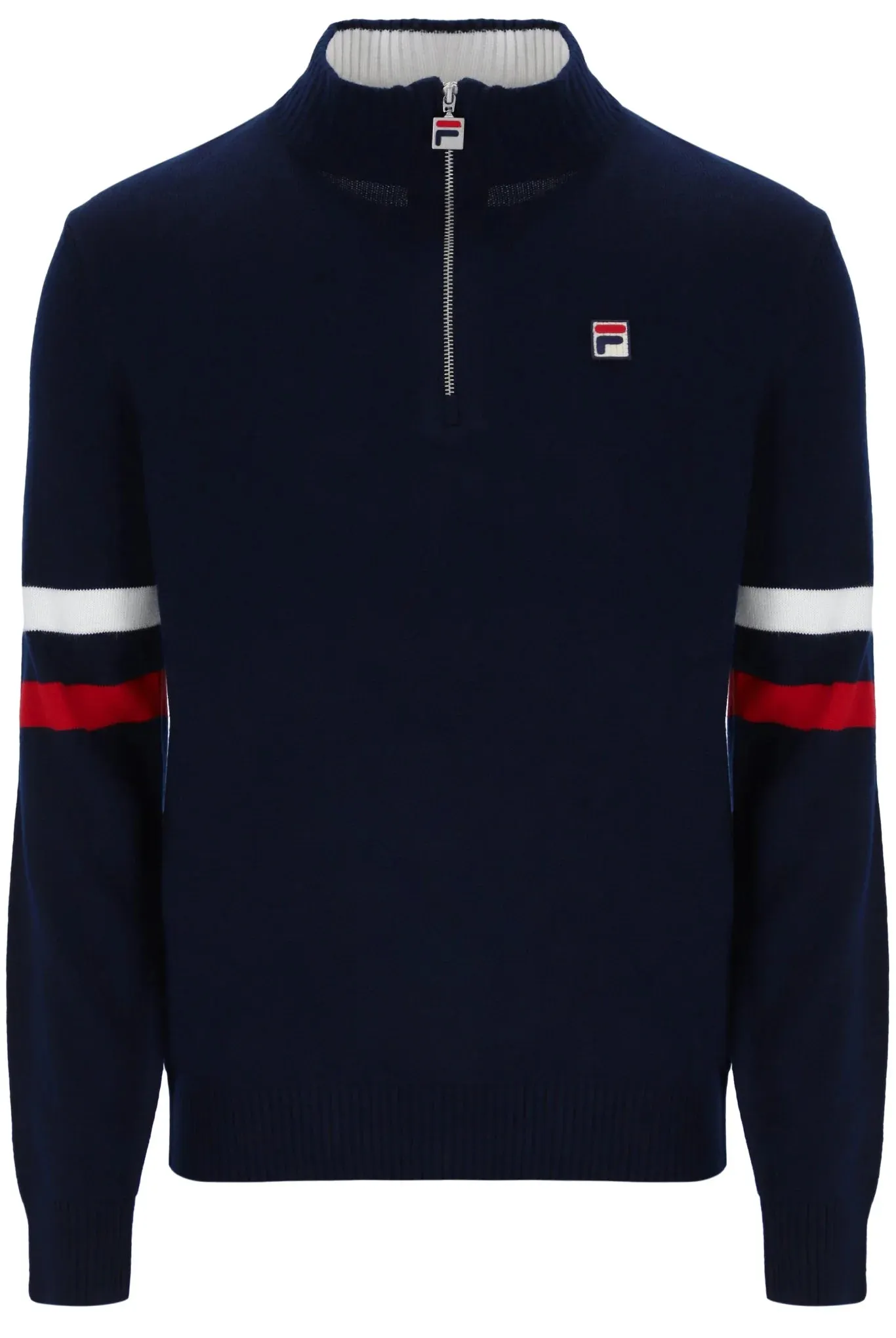 Fila Vintage Men's Harrison 1/4 Zip Neck Jumper Fila Navy Blue