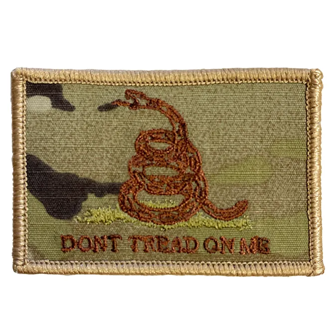 Gadsden Flag Patch - "DONT TREAD ON ME" - Brown on MultiCam