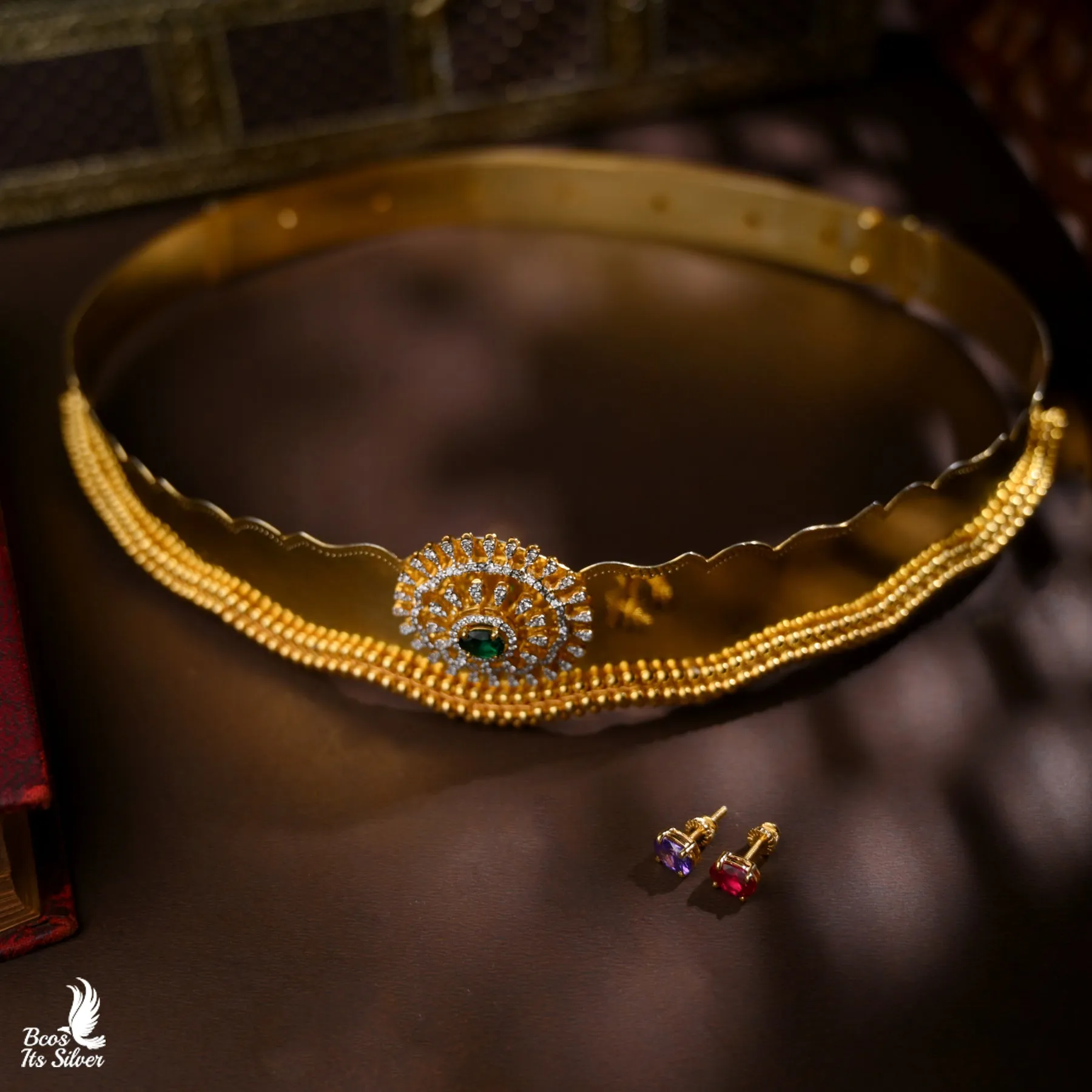 Gold Plated Diamond Look Waist Belt - 4580