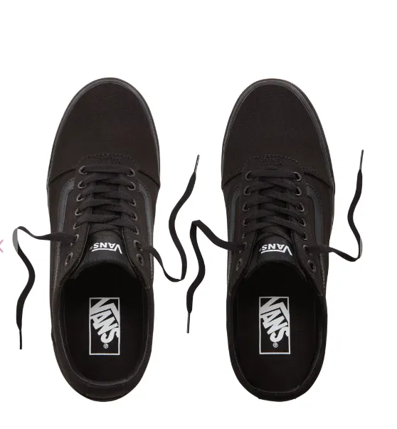 Ladies Classic ALL Black Vans Ward Old Skool Styling